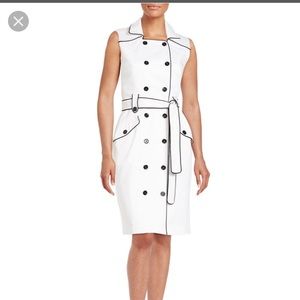 NWT Calvin Klein White Trench Dress